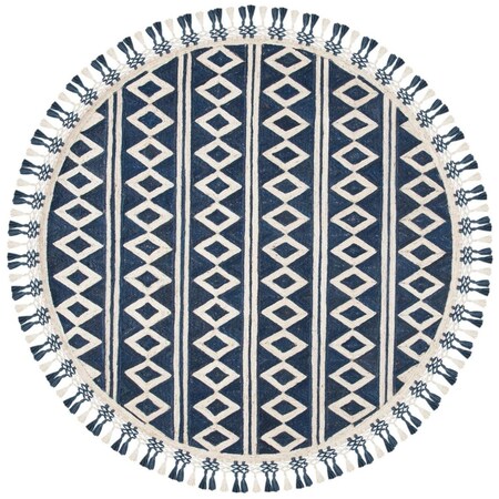 Safavieh 6 x 6 ft. Sahara 400 Round Area Rug - Blue & Beige SAH425M-6R